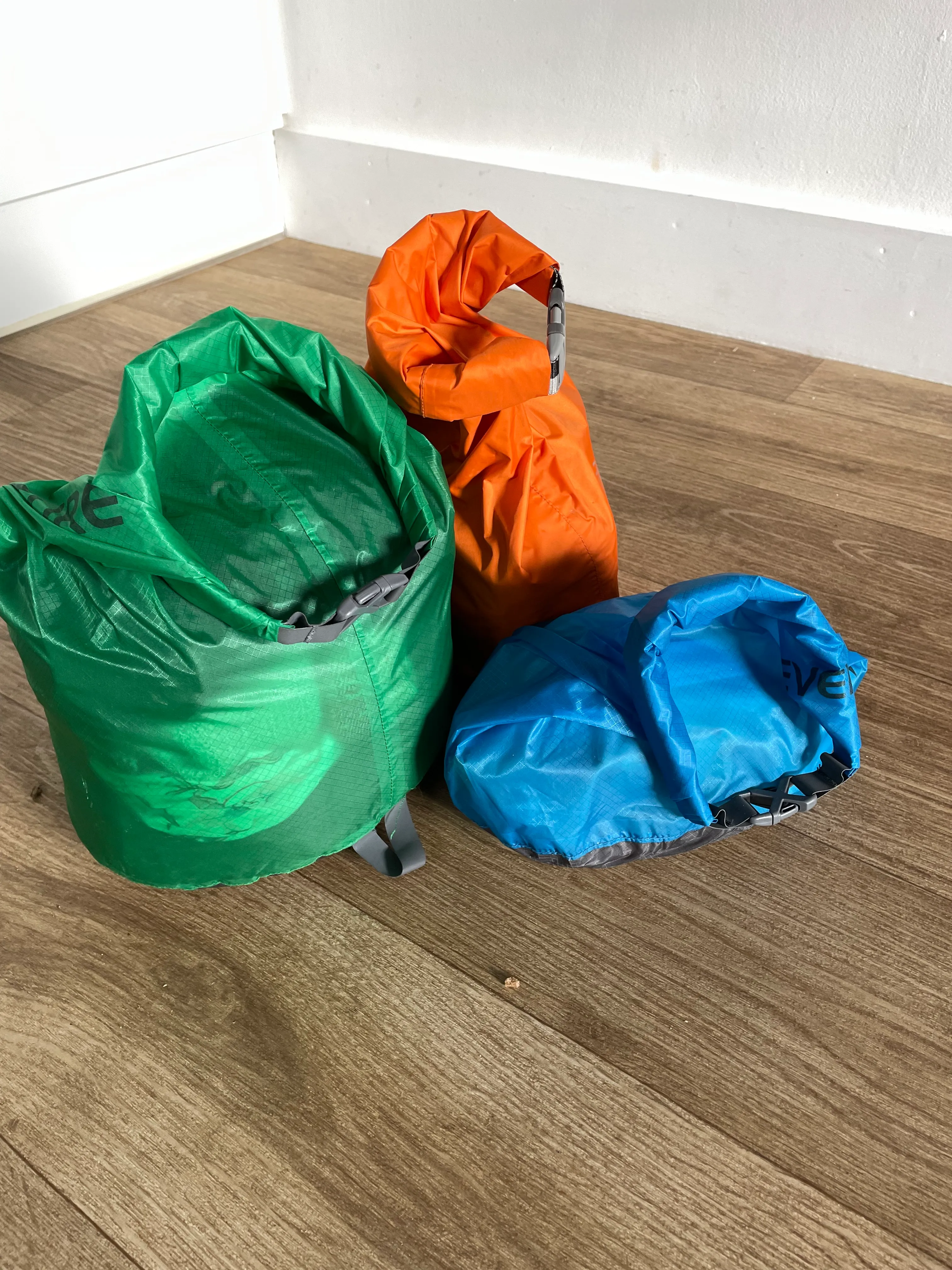 Coloured dry bags