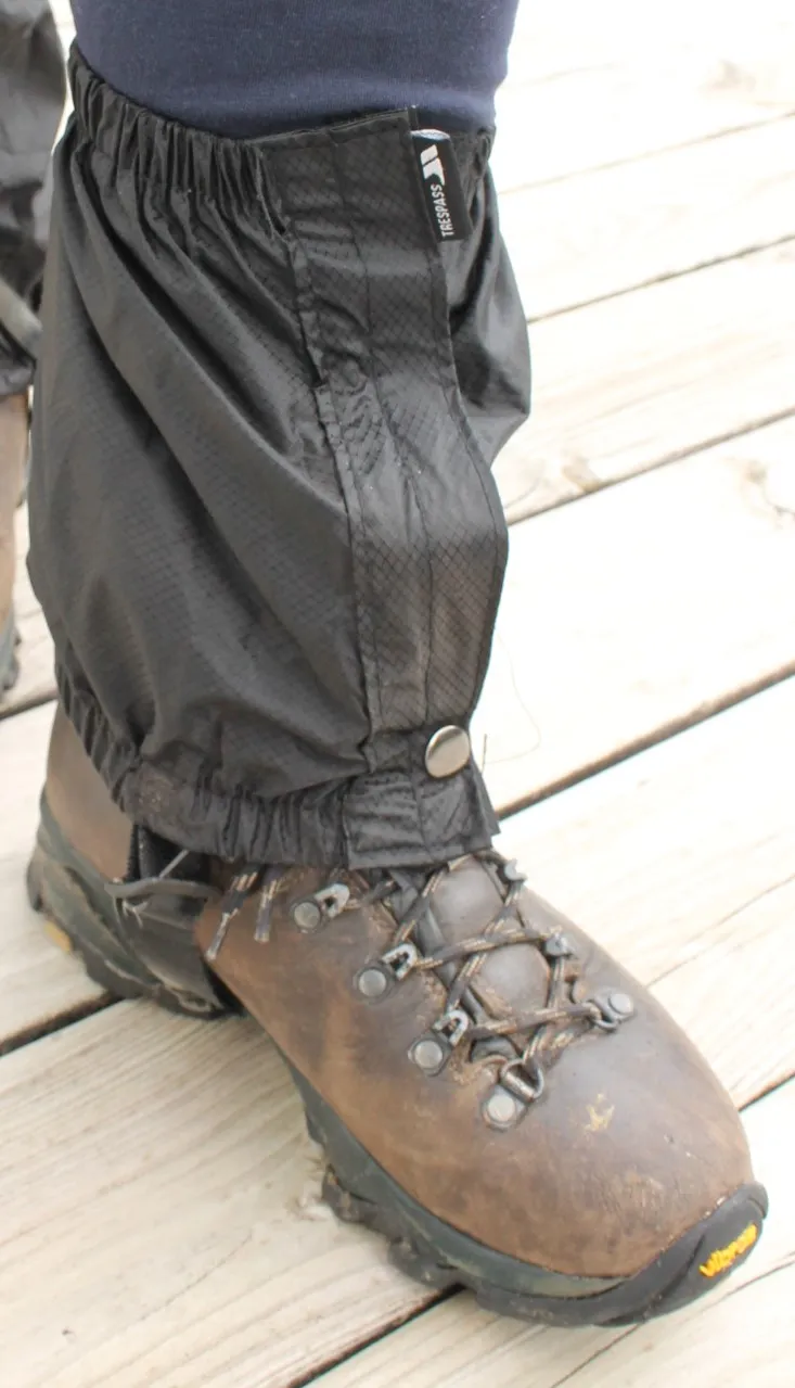 Gaiters worn over boots and trousers