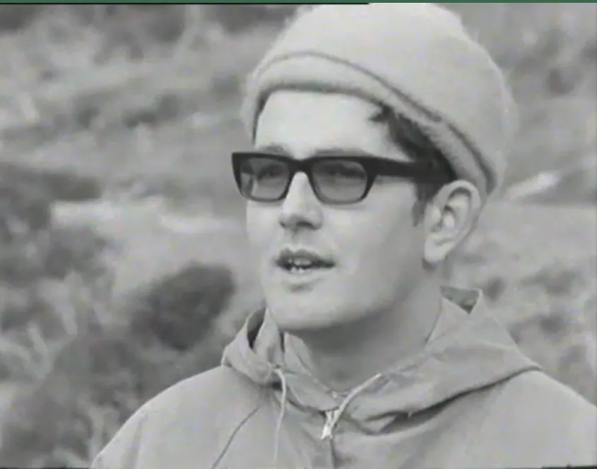 Black and white photo of a young hillwalker from the club archive